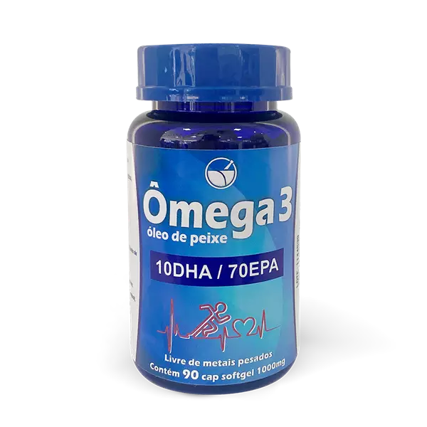 Ômega 3 Óleo de Peixe 10 DHA / 70 EPA 90 Cápsulas