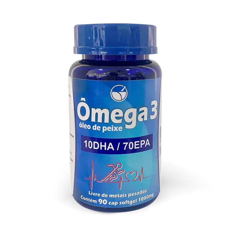 Ômega 3 Óleo de Peixe 10 DHA / 70 EPA 90 Cápsulas